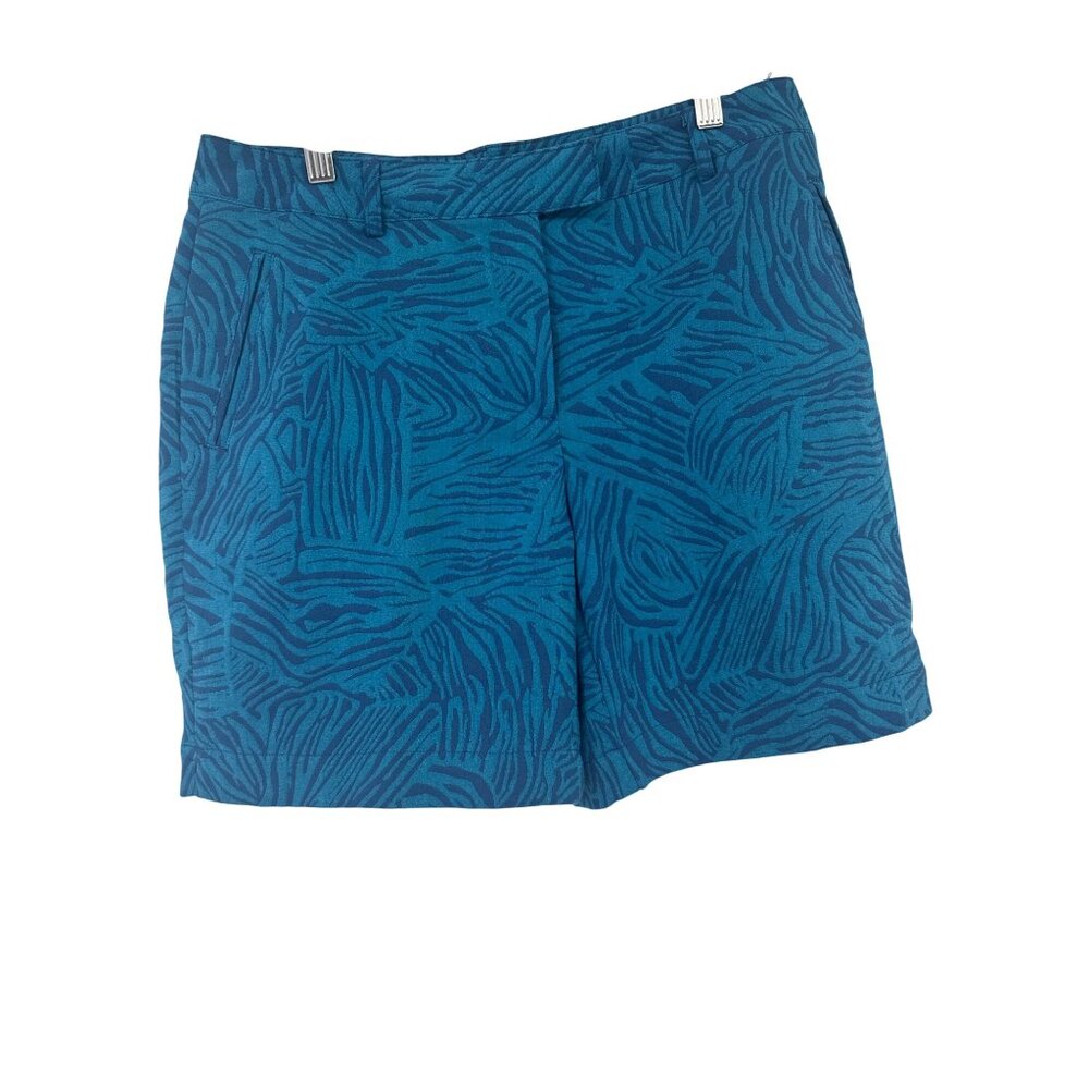 lady  Hagen Paradise Found Zebra Print Blue  Womens Shorts Size 8 new $55
